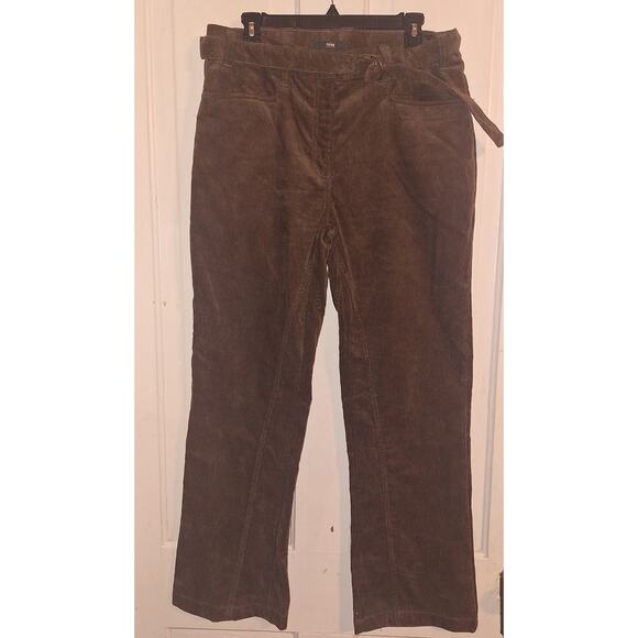 TCM Brown Corduroy Belted Wideleg Pants Western Boho Dark Academia Throwback - Picture 1 of 5